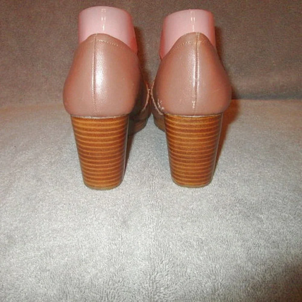 Jack Rogers Palmer Stacked Wedge Sandals Womens Size 10 Whipstitched Leather